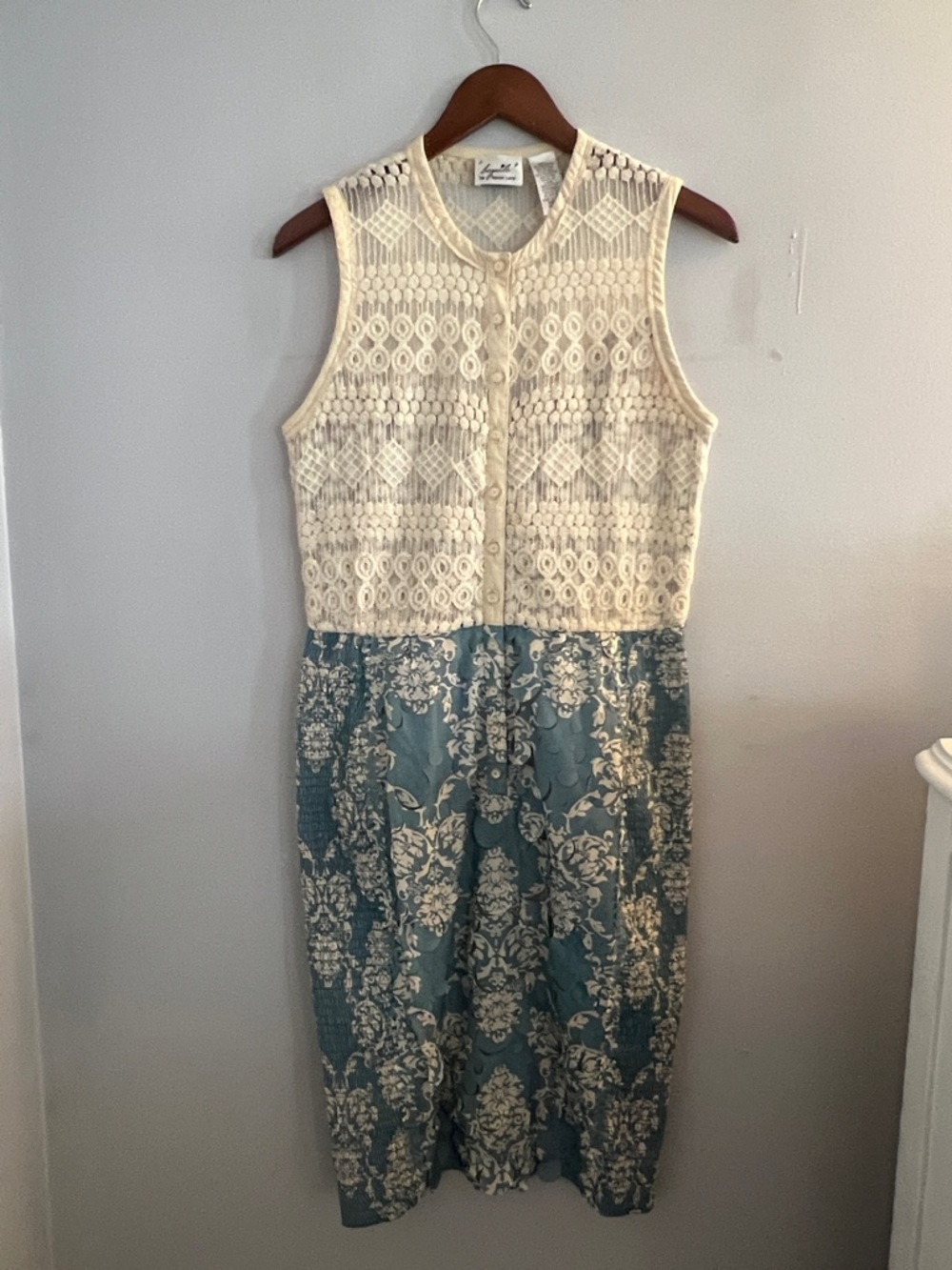 BYRON LARS  lace bodice button front dress